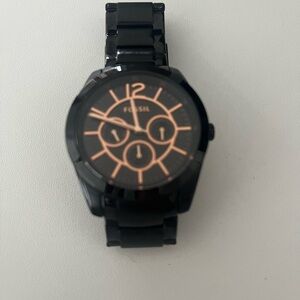 Fossil Black and Gold Men's Watch